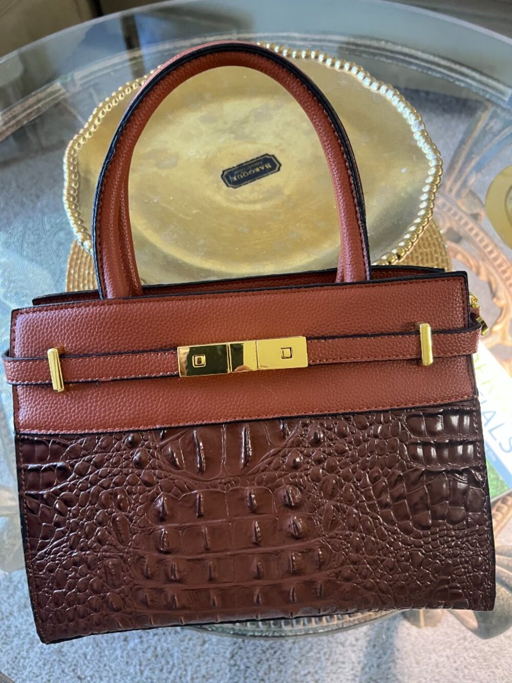 NEW RICH BROWN SATCHEL HANDBAG - Picture 7 of 8